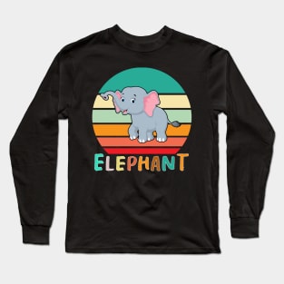 Vintage Retro Elephant Long Sleeve T-Shirt